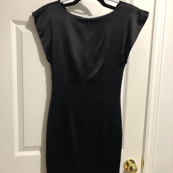 Mini Black Satin Dress - Picture 2 of 5